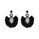 5 Pair Raffia Drop Bead Earrings Boho Hippie Jewelry