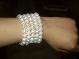 5 Pcs Cultured Pearl Bracelets Stretch 8-9mm