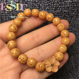 5 Pcs Natural Rudraksha Bracelet Round Jingang Buddha Beads
