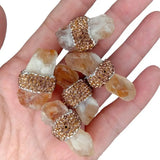 5 Pcs Natural Yellow Citrine Rough Golden Crystal Pave Beads