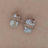 5 Pcs Natural Yellow Citrine Rough Golden Crystal Pave Beads