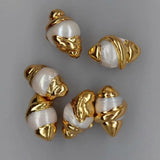 5 pcs Freshwater Keshi Pearl Plated Beads