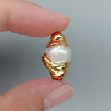 5 pcs Freshwater Keshi Pearl Plated Beads