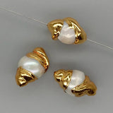 5 pcs Freshwater Keshi Pearl Plated Beads