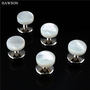 Set of 5 Natural Mother Pearl Tuxedo Shirt Studs