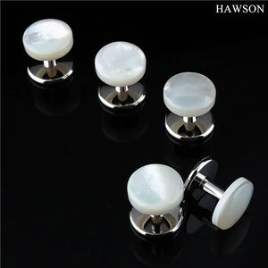 Set of 5 Natural Mother Pearl Tuxedo Shirt Studs