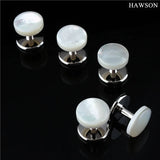 Set of 5 Natural Mother Pearl Tuxedo Shirt Studs