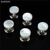 Set of 5 Natural Mother Pearl Tuxedo Shirt Studs