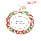 Colorful Short Clavicle Necklace for Girls