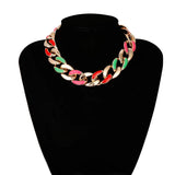 Colorful Short Clavicle Necklace for Girls