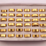 50 Pcs Classic Stainless Steel Band Rings Wedding Three Colors Mirror Polished