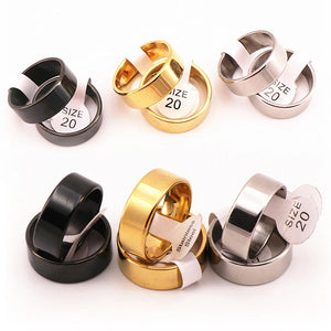50 Pcs Classic Stainless Steel Band Rings Wedding Three Colors Mirror Polished