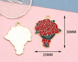 50 Pcs Flower Metal Charm Pendants for Jewelry Making