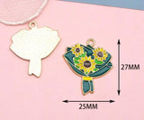 50 Pcs Flower Metal Charm Pendants for Jewelry Making