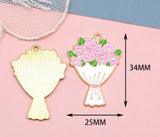 50 Pcs Flower Metal Charm Pendants for Jewelry Making