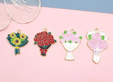 50 Pcs Flower Metal Charm Pendants for Jewelry Making