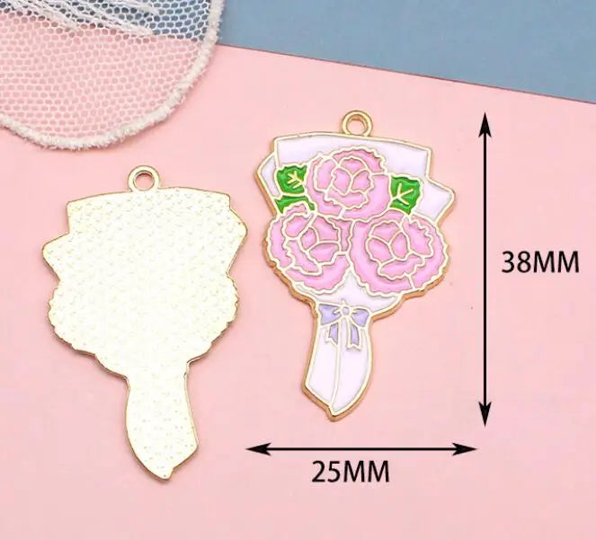 50 Pcs Flower Metal Charm Pendants for Jewelry Making