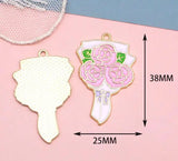 50 Pcs Flower Metal Charm Pendants for Jewelry Making
