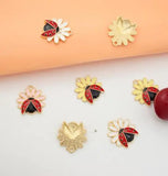 50 Ladybug Metal Charms for Jewelry Making