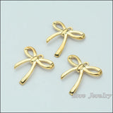 50pcs Alloy KC Bow Pendants for Bracelet Necklace DIY Jewelry Making