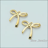 50pcs Alloy KC Bow Pendants for Bracelet Necklace DIY Jewelry Making
