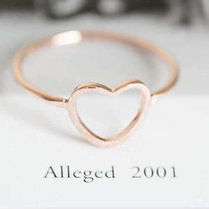 50 pcs/Lot Gold-color Love Heart Midi Rings for Office Lady