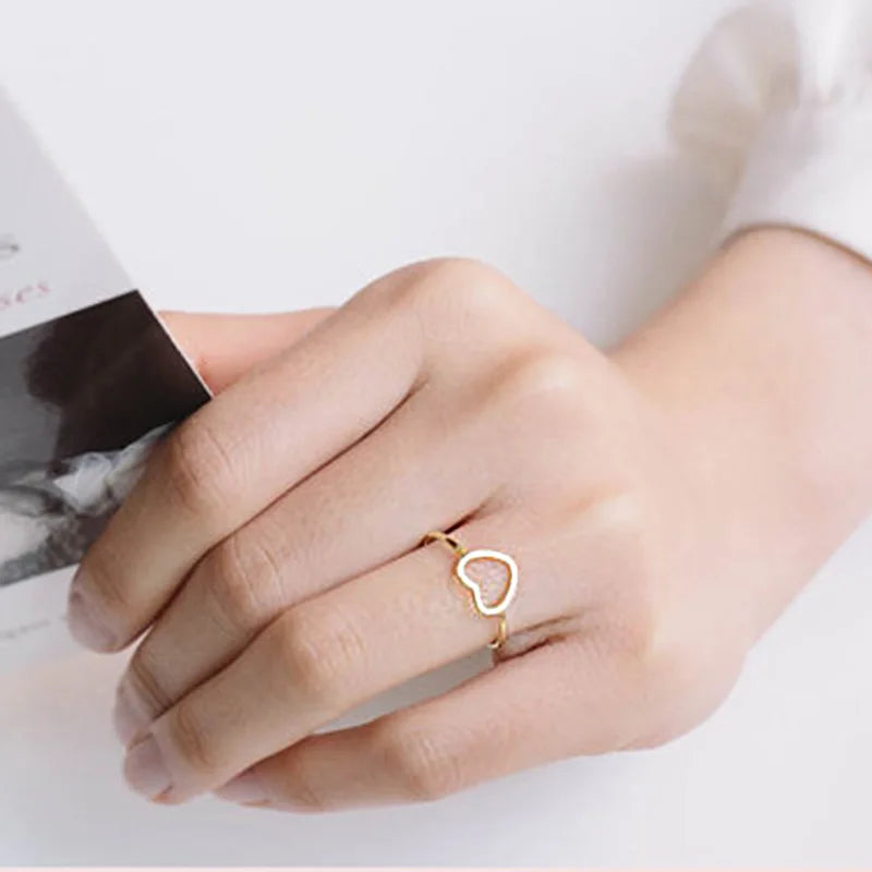 50 pcs/Lot Gold-color Love Heart Midi Rings for Office Lady