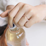 50 pcs/Lot Gold-color Love Heart Midi Rings for Office Lady