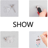 500 PCS Clear U-shaped Plastic Ear Clip DIY Jewelry Accessory