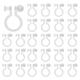 500 PCS Clear U-shaped Plastic Ear Clip DIY Jewelry Accessory