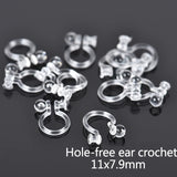 500 PCS Clear U-shaped Plastic Ear Clip DIY Jewelry Accessory