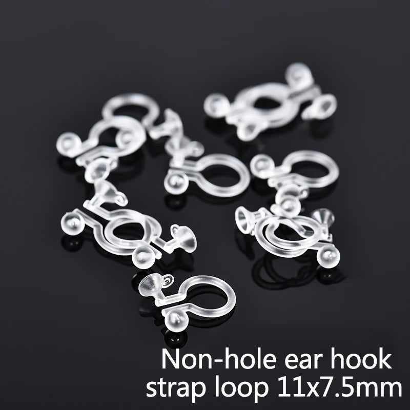 500 PCS Clear U-shaped Plastic Ear Clip DIY Jewelry Accessory