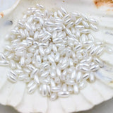 5000pcs ABS Pearl Rice Beads White/Ivory European Spacer Hole Beads DIY Jewelry