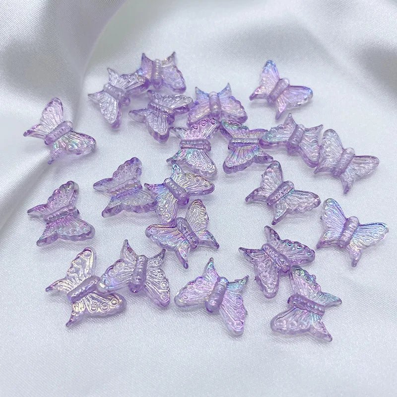 500Pcs 13x16mm Acrylic Butterfly Beads DIY Jewelry Accessory
