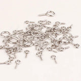 500pcs Silver Eye Pins Hooks Clasps Jewelry Findings 15*4mm