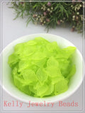 500pcs Leaf Beads Green/Hot Pink Acrylic DIY Jewelry Making Frosted Spacer Charm