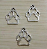 50PCS Mixed Dog Paw Prints Dog Bowl Bone Charms Pendant For Jewelry Making