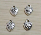 50PCS Mixed Dog Paw Prints Dog Bowl Bone Charms Pendant For Jewelry Making