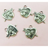 50PCS Rhodium Plated Small Pendant Charms