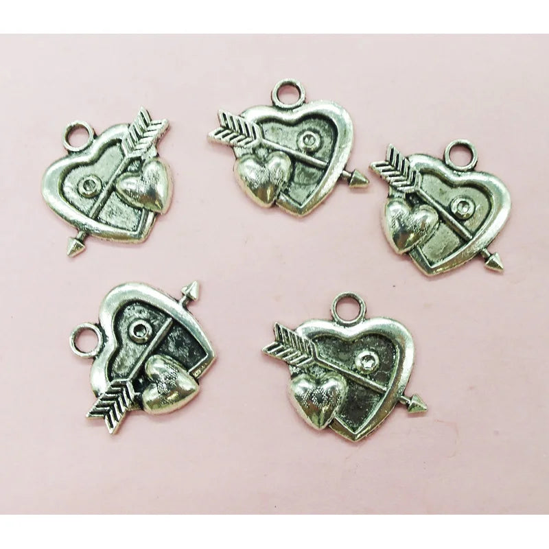 50PCS Rhodium Plated Small Pendant Charms