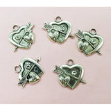 50PCS Rhodium Plated Small Pendant Charms