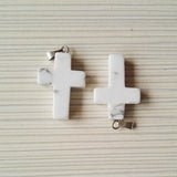 50PCS Natural Howlite Stone Cross Pendants for Necklace Making