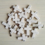 50PCS Natural Howlite Stone Cross Pendants for Necklace Making