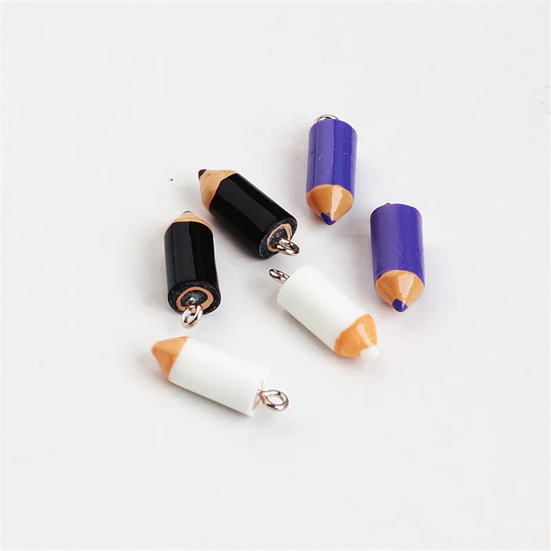 50Pcs 3D Resin Pencil Shape Charms DIY Jewelry Craft