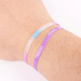 50Pcs Love Silicone Luminous Sport Bracelets Mix Style Party Friendship