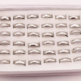 50Pcs/lot Stainless Steel Wedding Rings Men Women 6mm Spherical Surface Polished