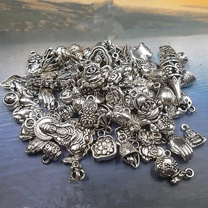 50g Bulk Tibetan Silver Charm Pendants DIY Jewelry Lot