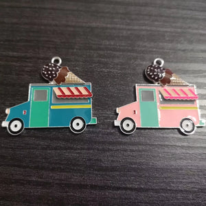Zinc Alloy & Enamel Ice Cream Pendants for Necklace, 10pcs/bag
