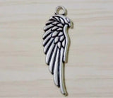 50pc Feather Antique Silver Charm Pendants For Jewelry Making