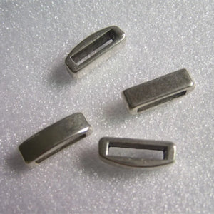 50pcs Flat Slider Spacer Hole For 13mm Leather Zinc Alloy